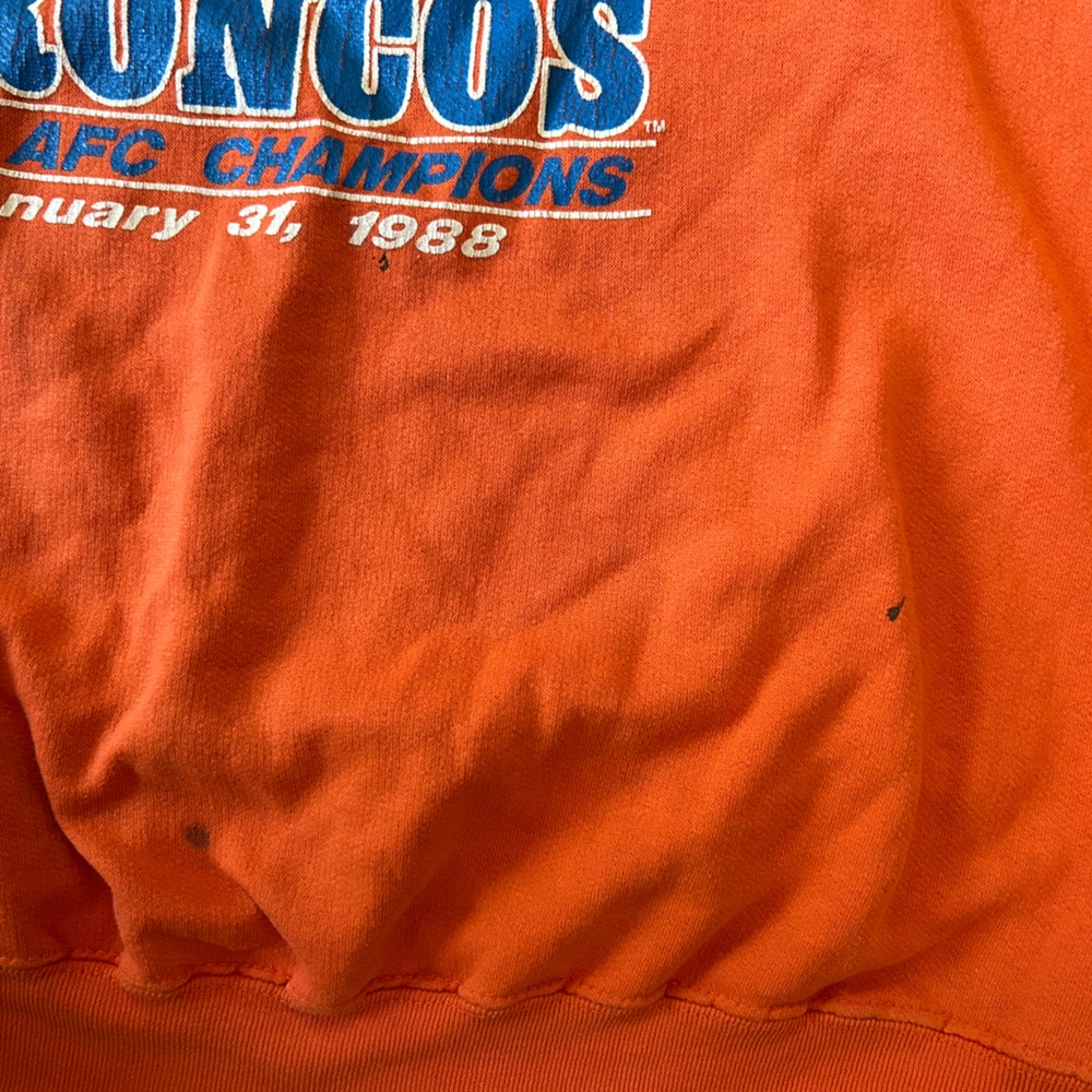 Vintage Denver Broncos Super Bowl XXII 1988 NFL Football Orange crewneck… - Picture 4 of 10